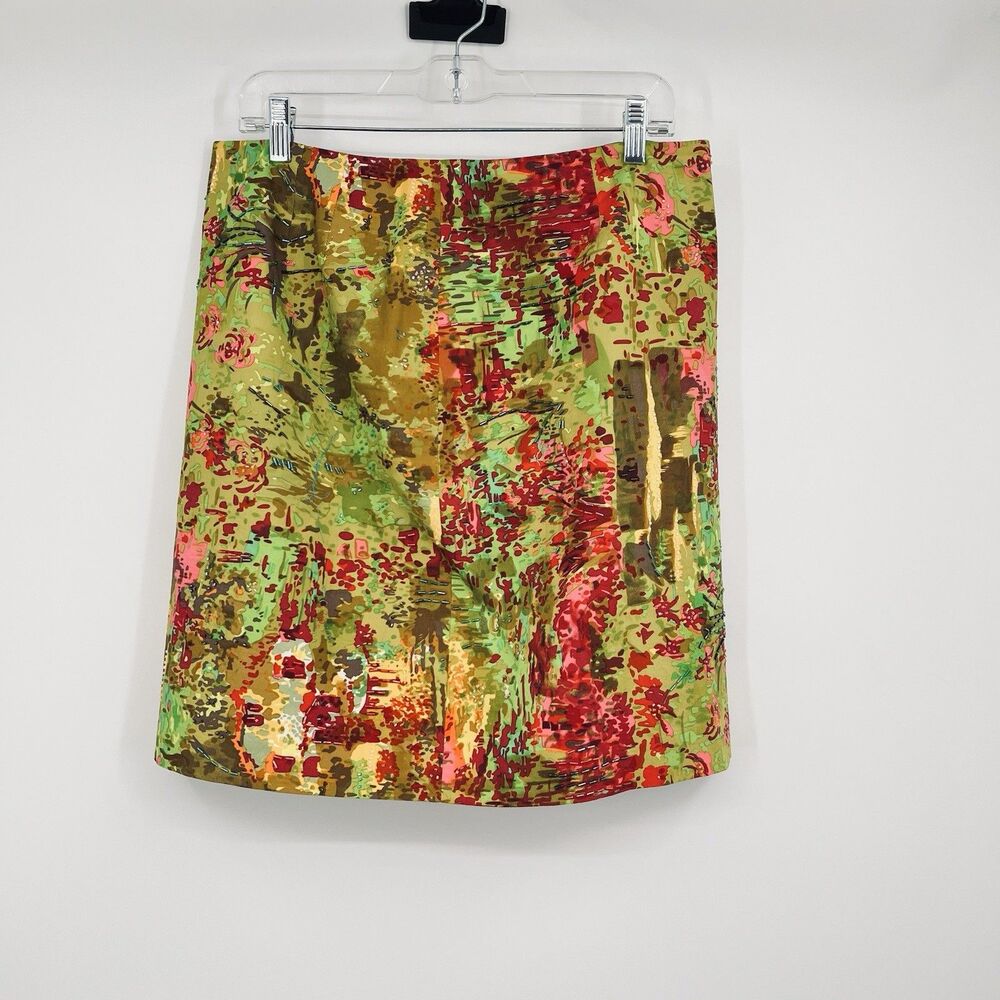 Womens Etcetera Straight Short Skirt Art Beaded 12